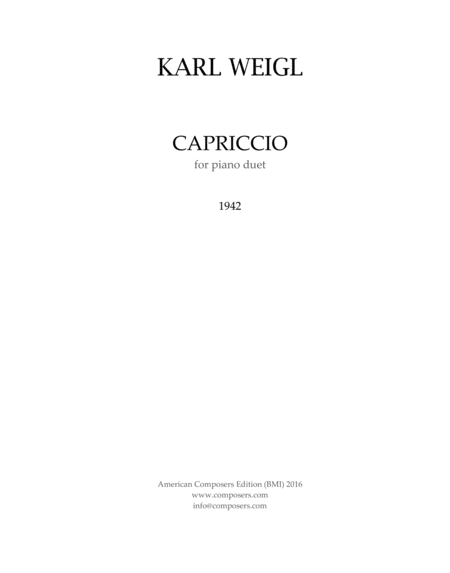 Weiglk Capriccio Sheet Music