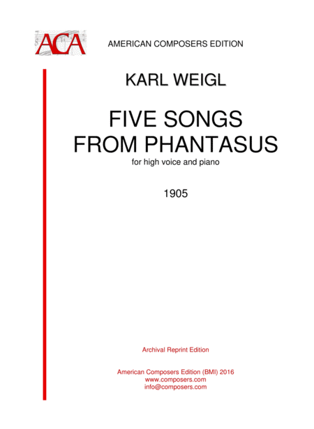 Weiglk Five Songs From Phantasus Sheet Music