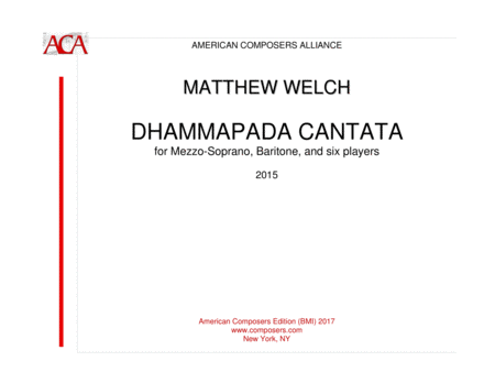 Welch Dhammapada Cantata Sheet Music