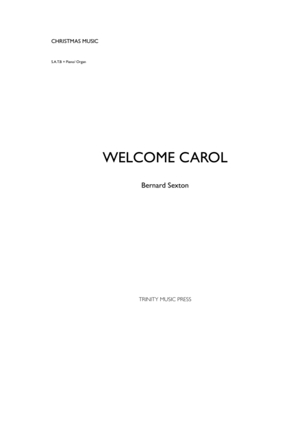 Free Sheet Music Welcome Carol