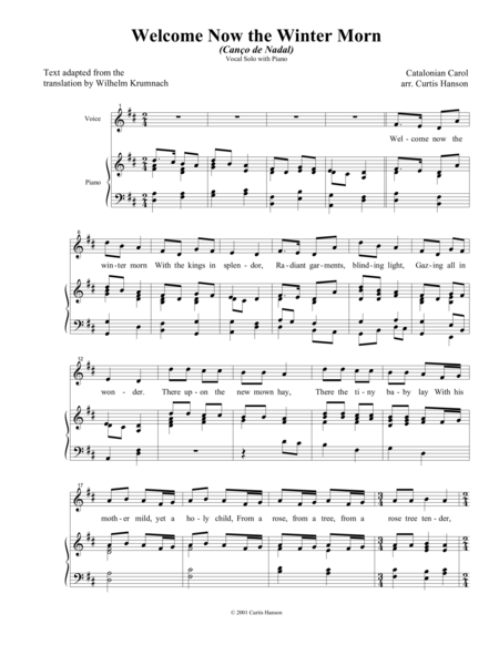 Welcome Now The Winter Morn Sheet Music