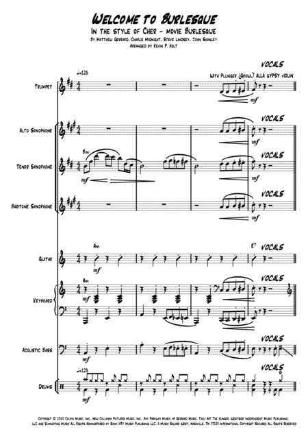 Free Sheet Music Welcome To Burlesque As Performed By Cher In The Film