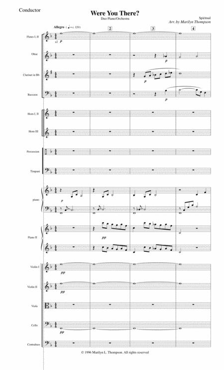 Free Sheet Music Were You There Full Score