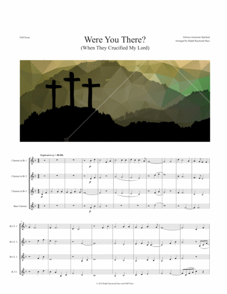 Were You There When They Crucified My Lord For Clarinet Quartet Sheet Music