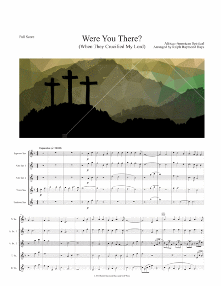 Were You There When They Crucified My Lord For Saxophone Quartet Sheet Music