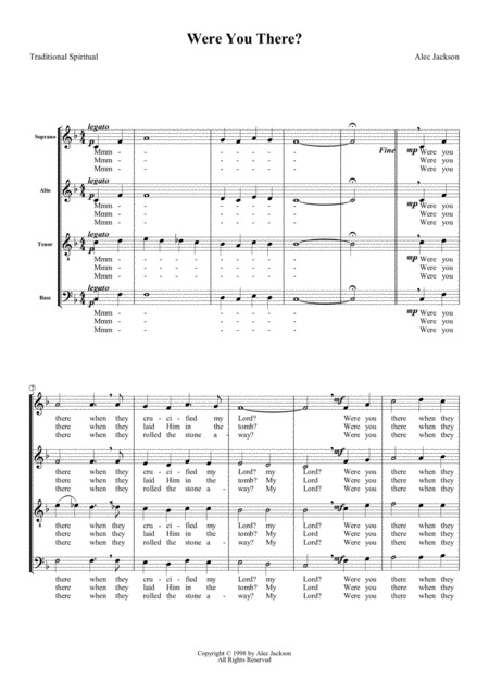 Were You There When They Crucified My Lord Satb Sheet Music