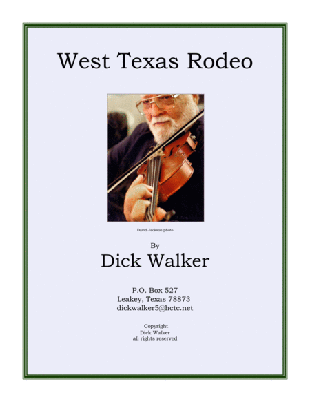 West Texas Rodeo A Fiddle Tune Sheet Music