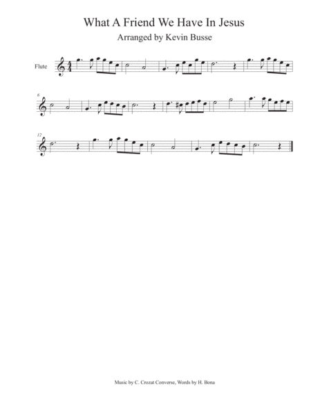 What A Friend We Have In Jesus Flute Sheet Music