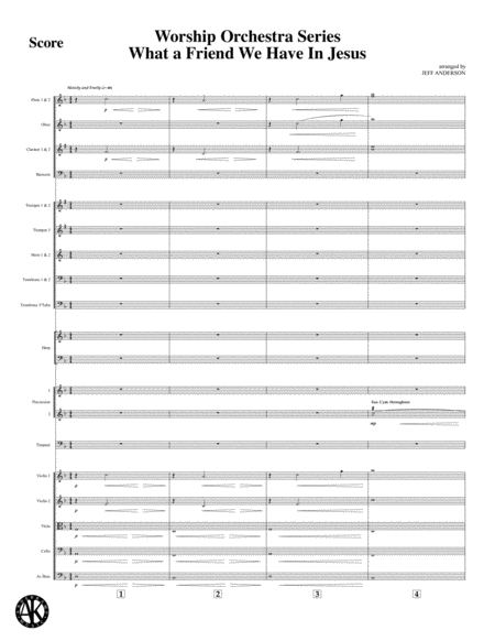 Free Sheet Music What A Friend We Have In Jesus Instrumental For Orchestra