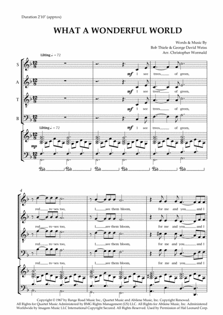 What A Wonderful World Arr Christopher Wormald Sheet Music