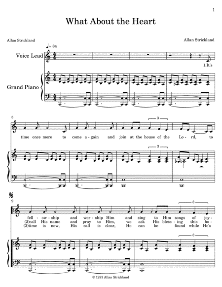 Free Sheet Music What About The Heart