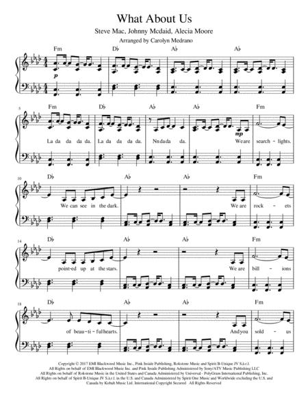 What About Us Advanced Intermediate Sheet Music