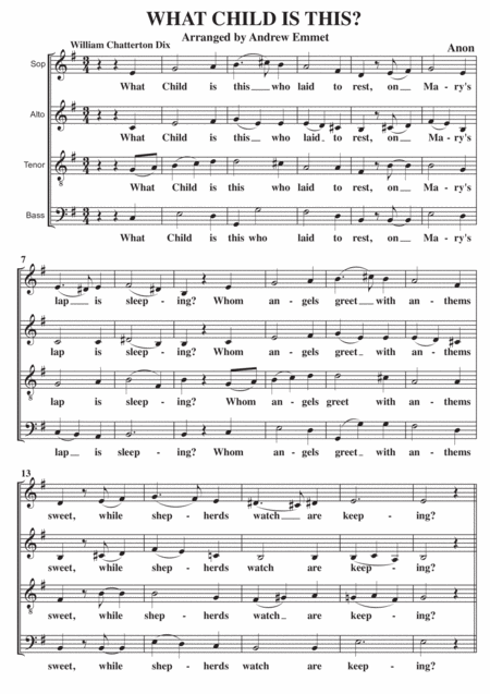 What Child Is This A Cappella Sheet Music