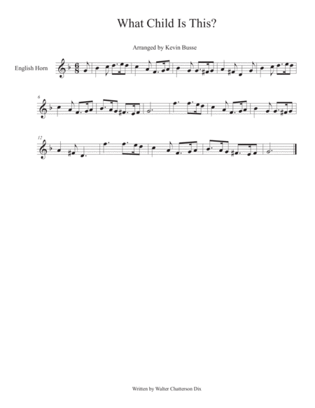 What Child Is This English Horn Sheet Music