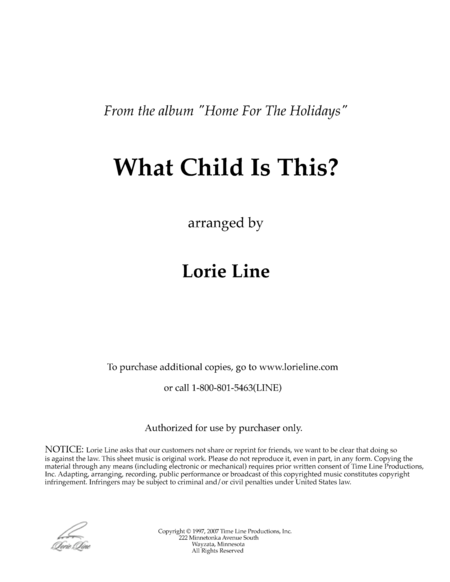 What Child Is This From Home For The Holidays Sheet Music