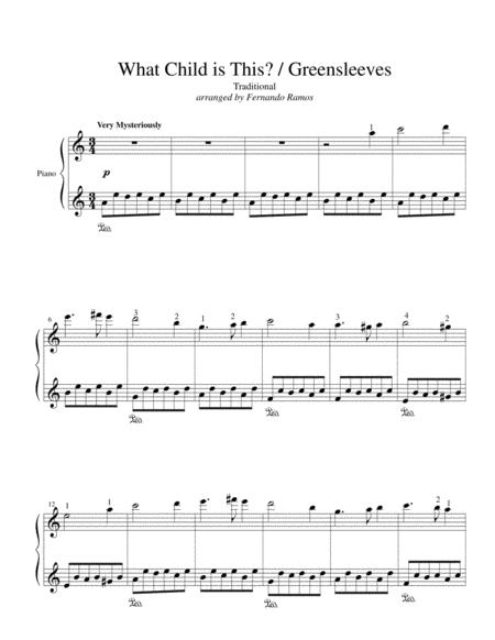 Free Sheet Music What Child Is This Greensleeves Early Intermediate Piano Solo