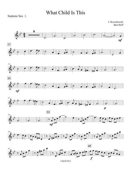 What Child Is This Sax Quartet Sheet Music