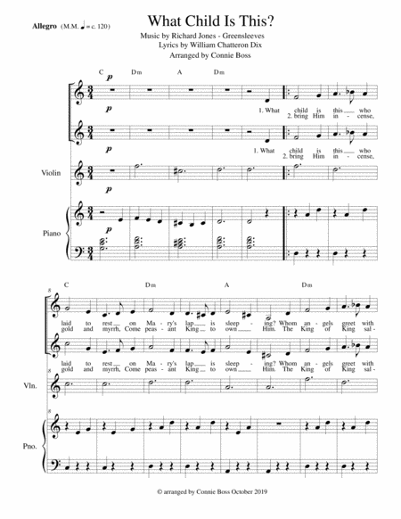 Free Sheet Music What Child Is This Vocal Duet Violin And Piano