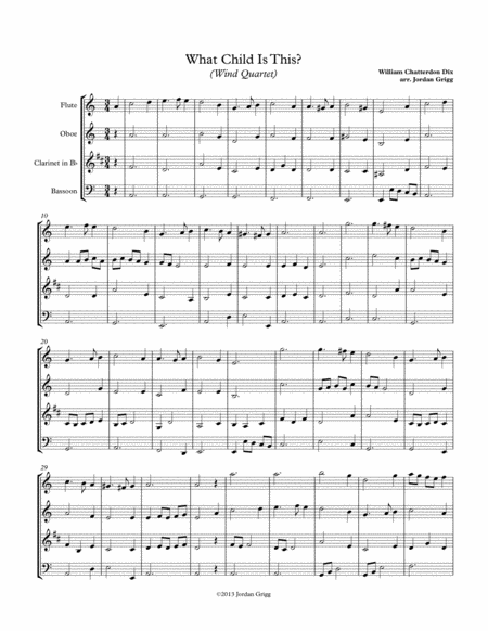 What Child Is This Wind Quartet Sheet Music