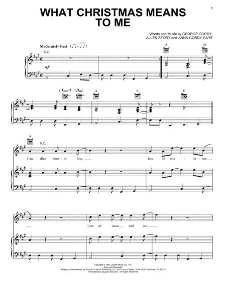 What Christmas Means To Me Sheet Music