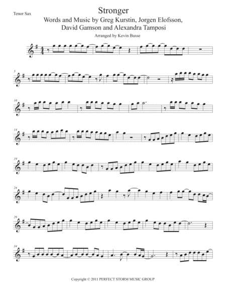 What Doesnt Kill You Makes You Stronger Tenor Sax Sheet Music