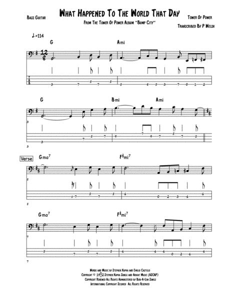 Free Sheet Music What Happened To The World That Day Bass Guitar Tab