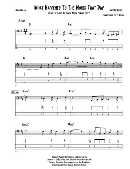 What Happened To The World That Day Bass Guitar Tab Sheet Music