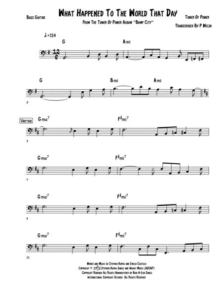 What Happened To The World That Day Bass Guitar Sheet Music