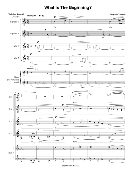 What Is The Beginning Sheet Music