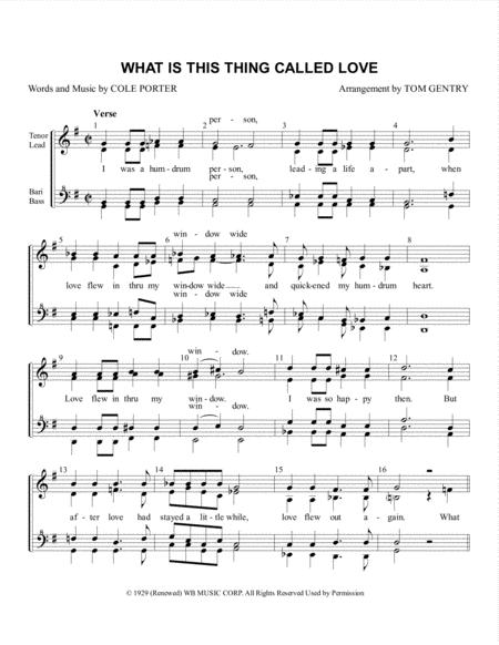 Free Sheet Music What Is This Thing Called Love Ssaa