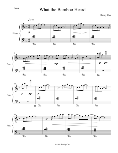 What The Bamboo Heard Sheet Music