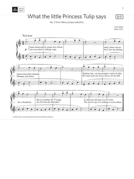 What The Little Princess Tulip Says Grade Initial List B9 From Abrsm Piano Syllabus 2021 2022 Sheet Music