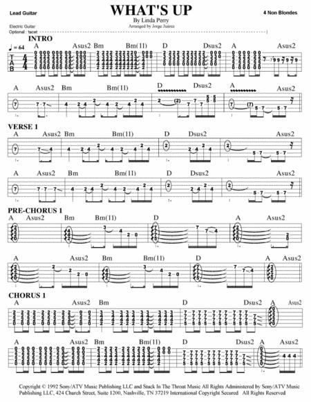 What Up Guitar Tab Sheet Music