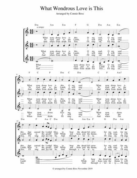 What Wondrous Love Is This A Capella Vocal Trio Sheet Music