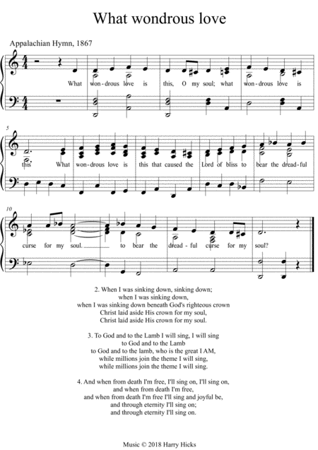 Free Sheet Music What Wondrous Love Is This A New Tune To A Wonderful Old Hymn
