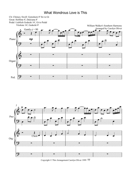Free Sheet Music What Wondrous Love Is This Piano Organ