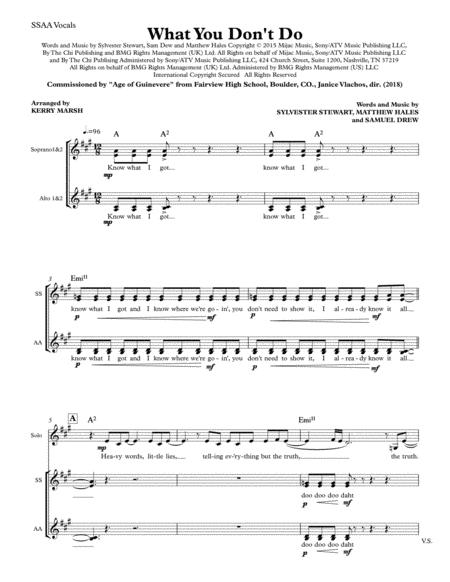 Free Sheet Music What You Dont Do