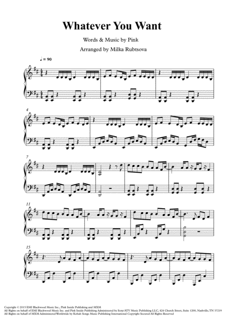 Whatever You Want Sheet Music