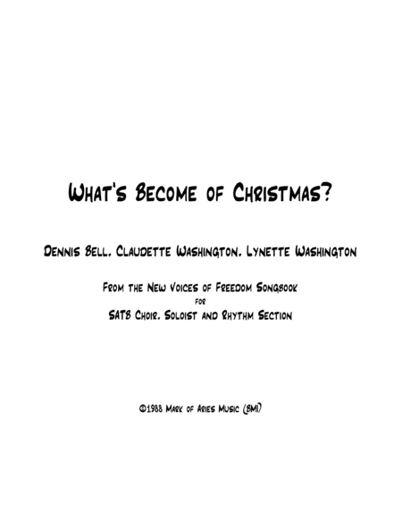 Free Sheet Music Whats Become Of Christmas