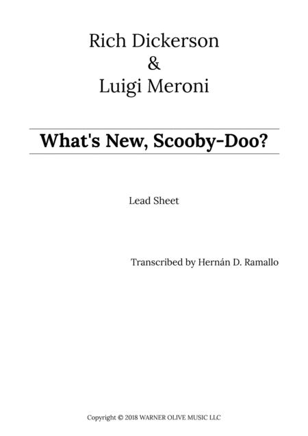 Whats New Scooby Doo Theme Lead Sheet Sheet Music