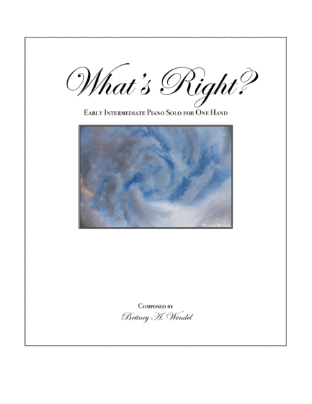 Free Sheet Music Whats Right One Hand Piano Solo