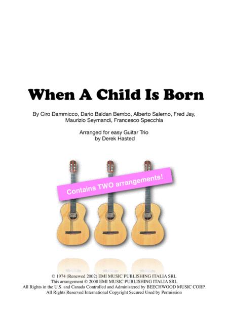 When A Child Is Born 3 Guitars Large Ensemble Sheet Music