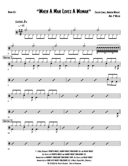 Free Sheet Music When A Man Loves A Woman 4 Piece Rhythm Section Parts