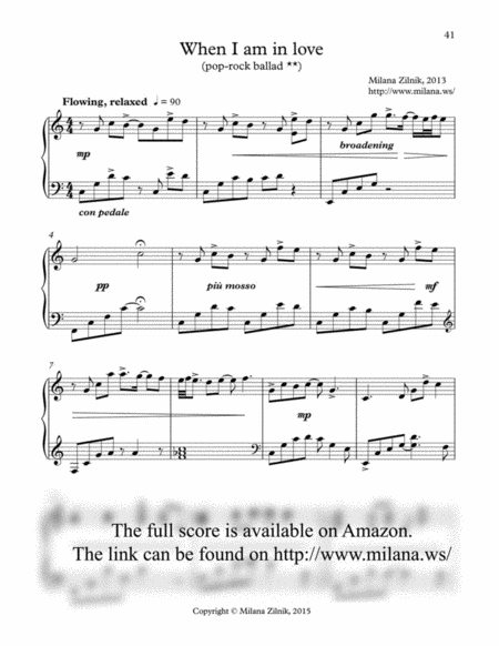 When I Am In Love Sheet Music