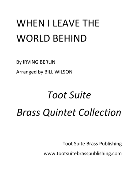 Free Sheet Music When I Leave The World Behind