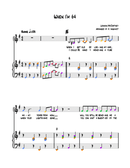 When I M 64 Musicolor Notation Phase 6 Sheet Music