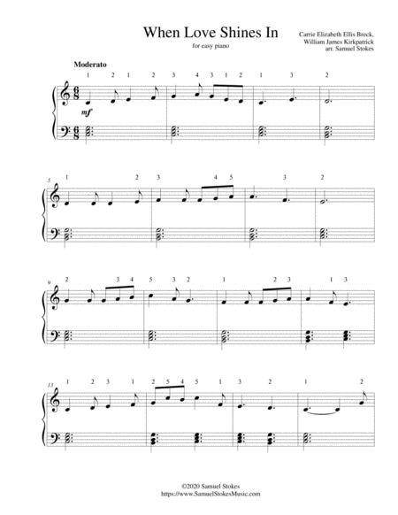 Free Sheet Music When Love Shines In For Easy Piano