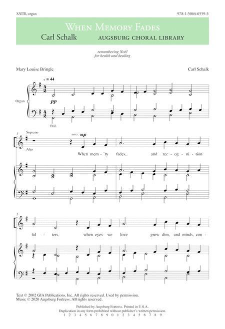 When Memory Fades Sheet Music