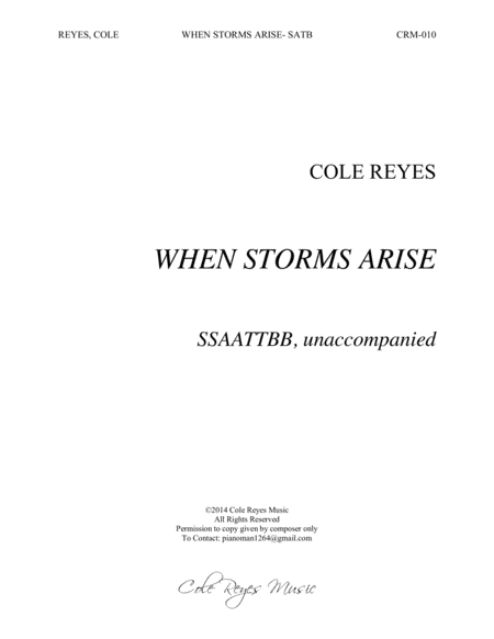 Free Sheet Music When Storms Arise