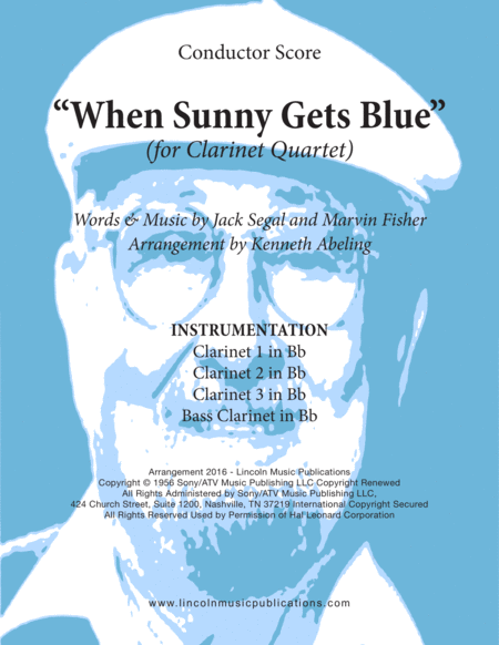 Free Sheet Music When Sunny Gets Blue For Clarinet Quartet